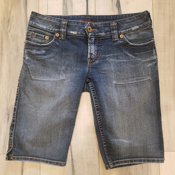 Silver Jeans Pants - Y2K Silver Low Rise "Karli" Bermuda Stretch Denim Jean Shorts Size 30